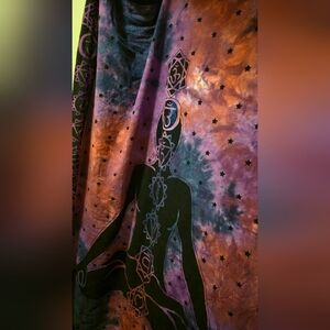 Large Wall Tapestry Cloth Chakra Yoga Meditations. Purple, Red And Blue